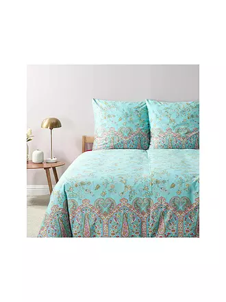 BASSETTI | Satin Bettwäsche INDIAN ROSES 70x90cm/140x200cm Mint | 